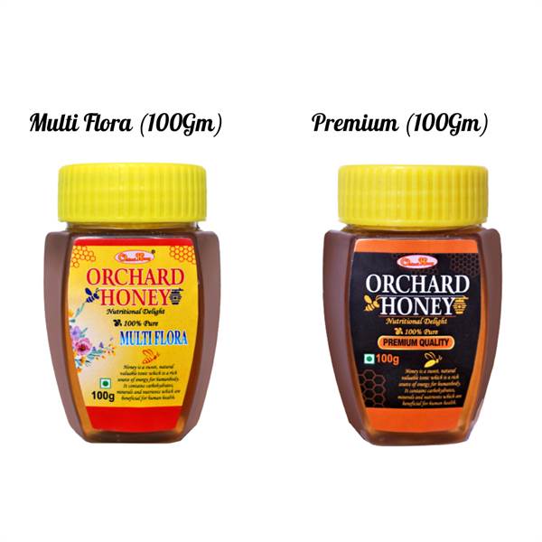 Orchard Honey Combo Pack (Multi Flora+Premium) 100 Percent Pure and Natural (2 x 100 g)